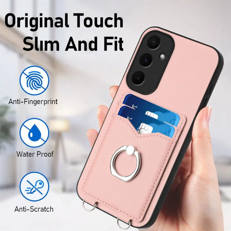 ILING Handyhülle Für Xiaomi Redmi A3 Mit 360° Ring-Ständer & Goldrand – Stoßfest, TPU, Grau
