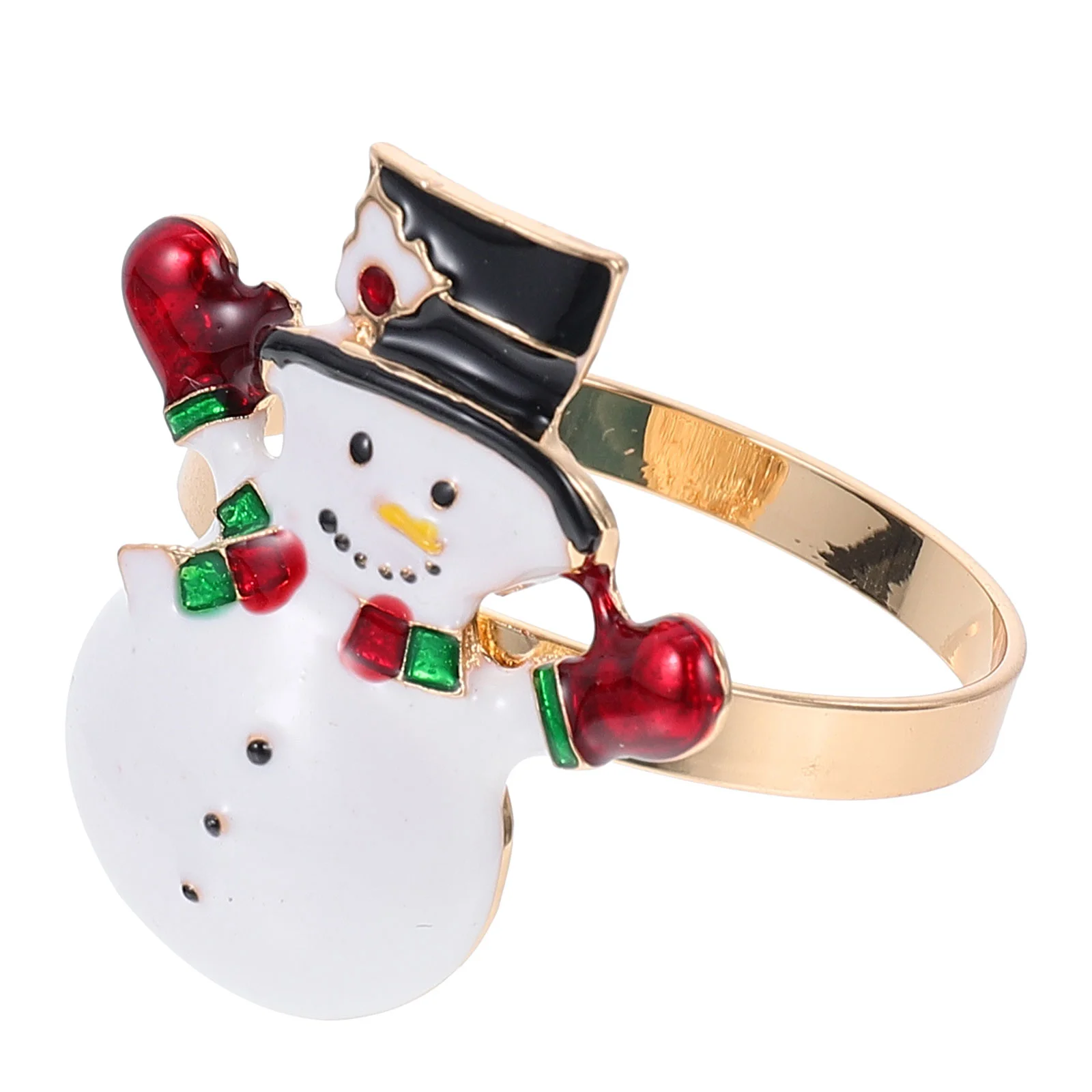 

4 Pcs Christmas Snowman Napkin Buckle Bride Metal Dining Table Serviette Ring Holder Alloy Banquet