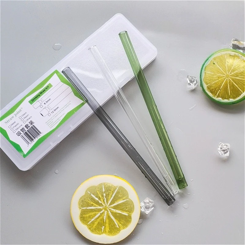 Eco-Friendly Borosilicate Glass Straws - 5-Pack Gift Set