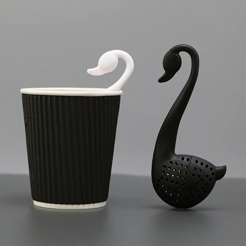 2pcs Swan-Shaped Mini Tea Infuser - Creative Plastic Tea Strainer for Loose Leaf & Blooming Teas, Kitchen & Dining Accessory