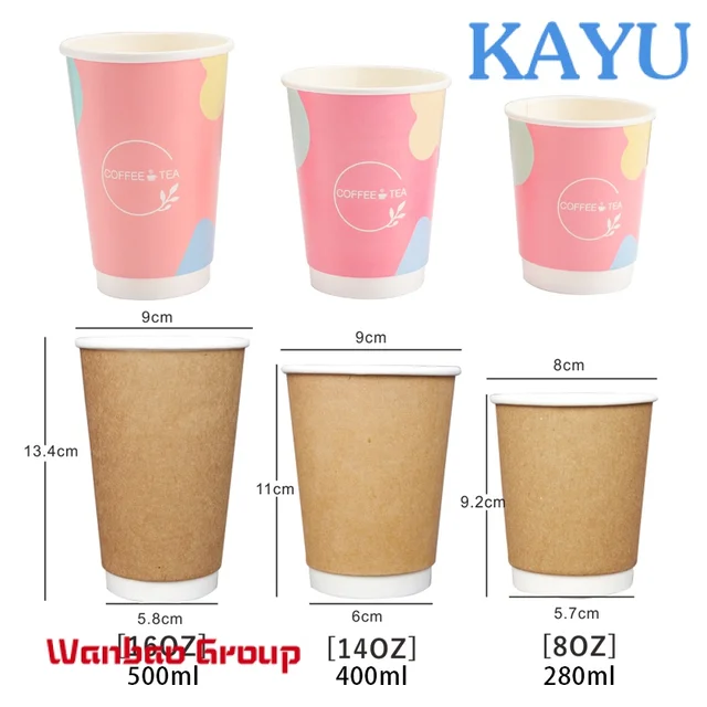 Custom Thickened Double PE Coating 8/12/14/16/22 oz Takeaway Cup With Lids: The Perfect Solution for On-the-Go Beverages