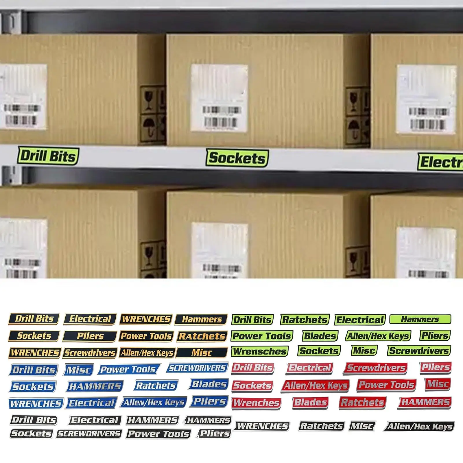 3D 프린트 공구함 서랍 라벨 재사용 가능한 태그 12개 자석 공구함 라벨 빠른 도구 식별 다용도