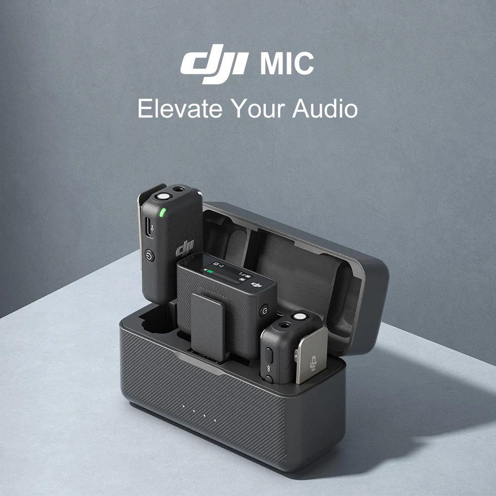 DJI Mic Wireless Microphone for Action 2 OM 5 Smartphone with Lightning USB-C Ports 250m Transmission Dual-Channel Recording |