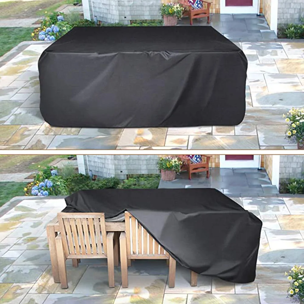 All-Weather Garden Furniture Cover, Oxford Fabric Waterproof Rain Cover for Rattan Sofa and Table 1