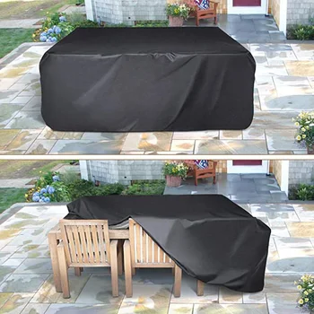 All-Weather Garden Furniture Cover, Oxford Fabric Waterproof Rain Cover for Rattan Sofa and Table 1