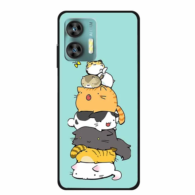 Black Cool Cat Silicone Soft TPU Shockproof Phone Case