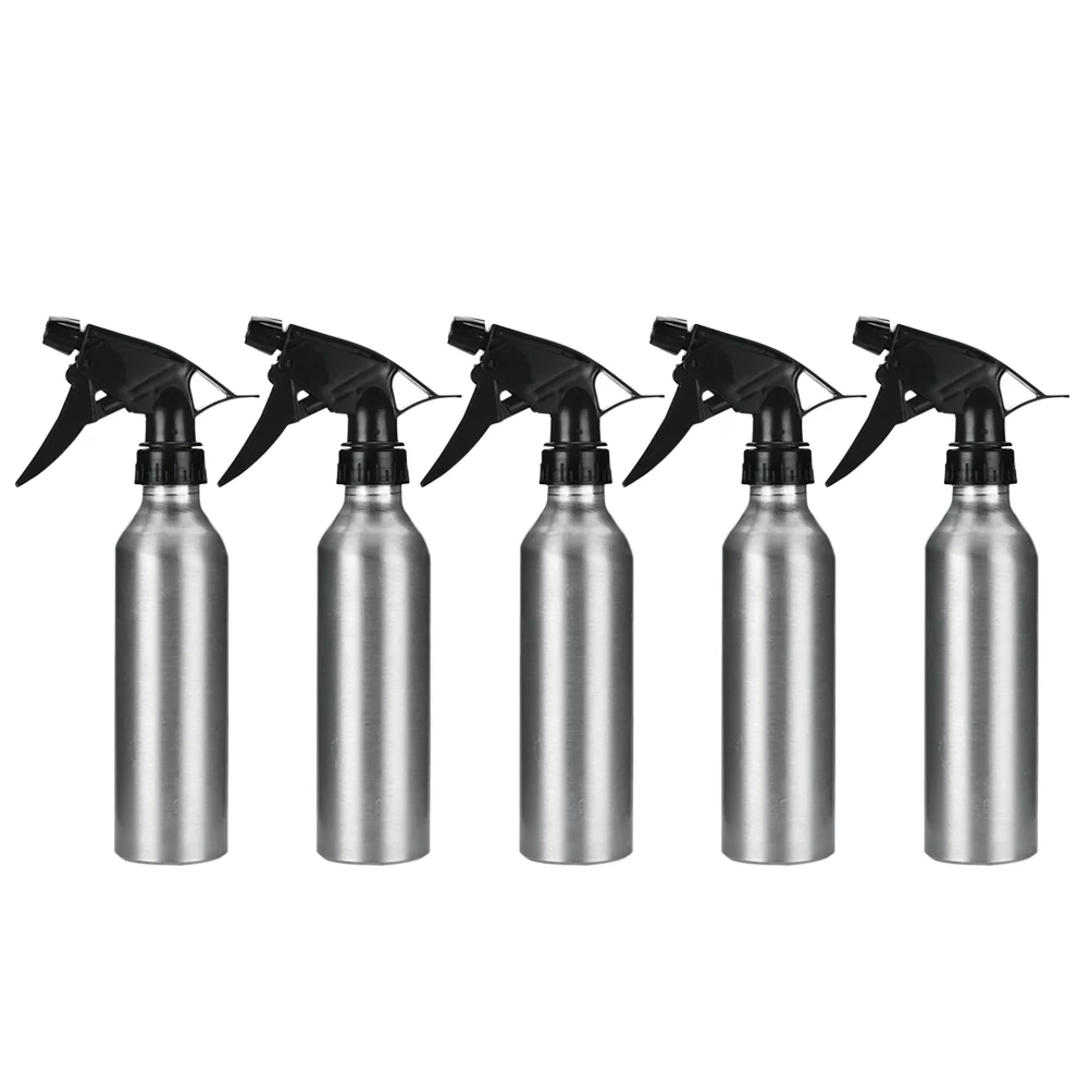 

5pcs Empty Spray Bottle, 250ml Refillable Aluminum Water Mister Containers with Adjustable Nozzle ( Silver )
