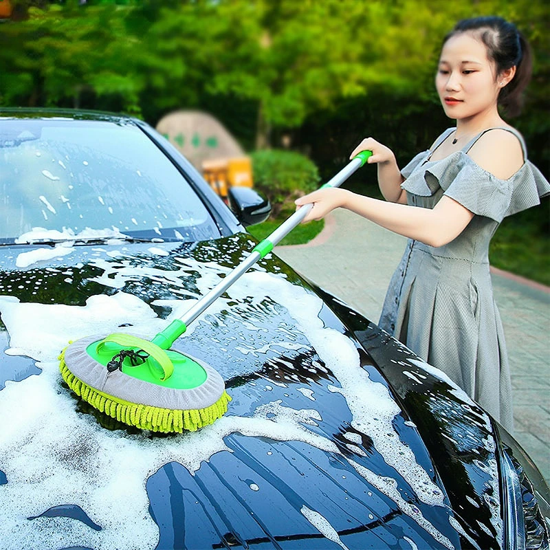 2 In 1 Car Cleaning Brush Telescoping Long Handle Auto Wash Brushes Accessories Car Wash