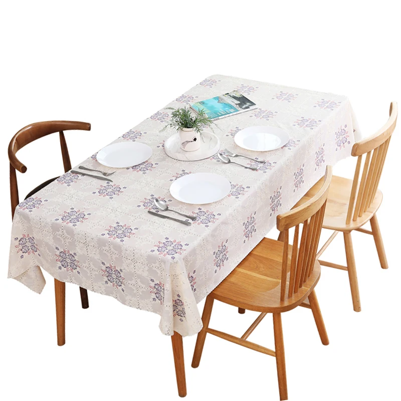 PVC table cloth waterproof and hot oil disposable pad oblong table printed tablecloth square