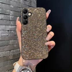 Luxury Shiny Grid Pattern Fashion TPU Glitter Phone Case - Galaxy A18 (Gold)