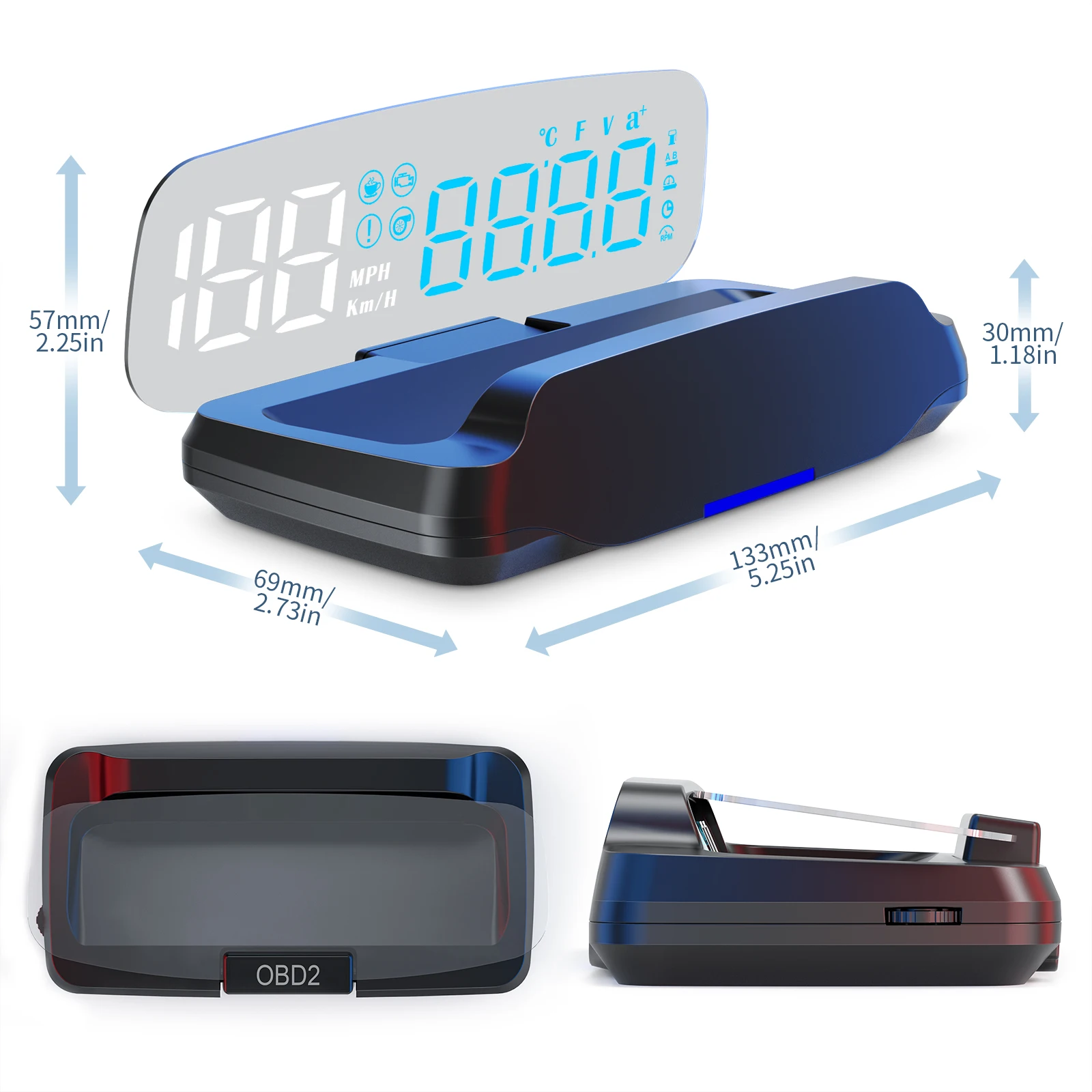 ڵ  ÷ LED Ʈ  ӵ,   ӵ, ָ  KMH MPH RPM ÷, C7B OBD