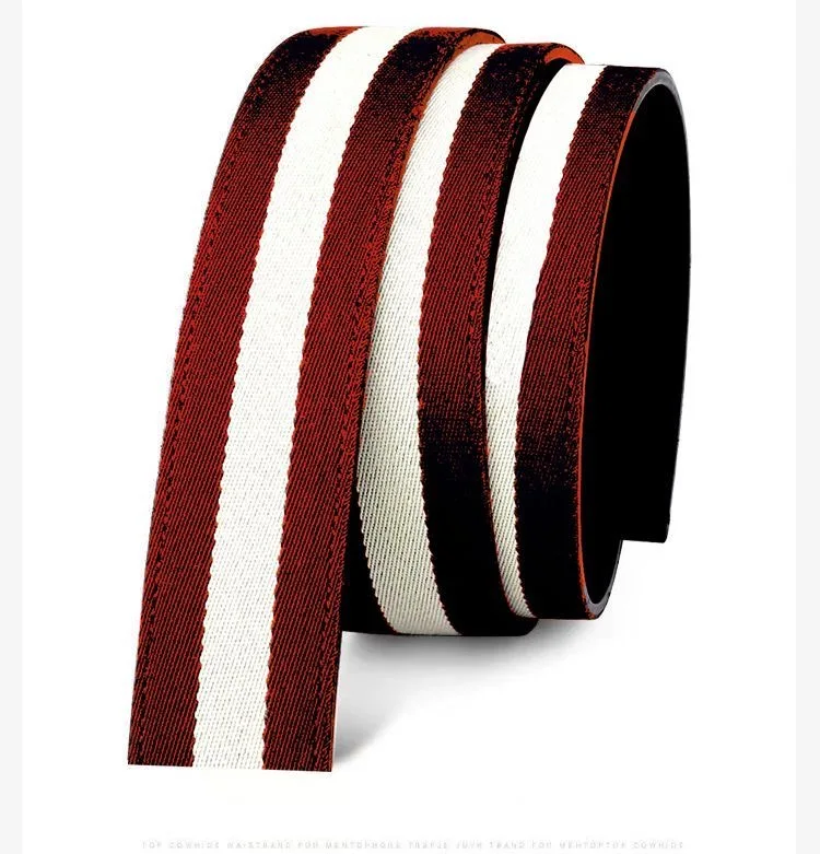 KEINE schnalle Luxus Vintage Designer Marke 34mm Business Gürtel Männer Hohe Qualität Leder Männlichen automatische Gürtel Strap für Jean bund – Detail 5
