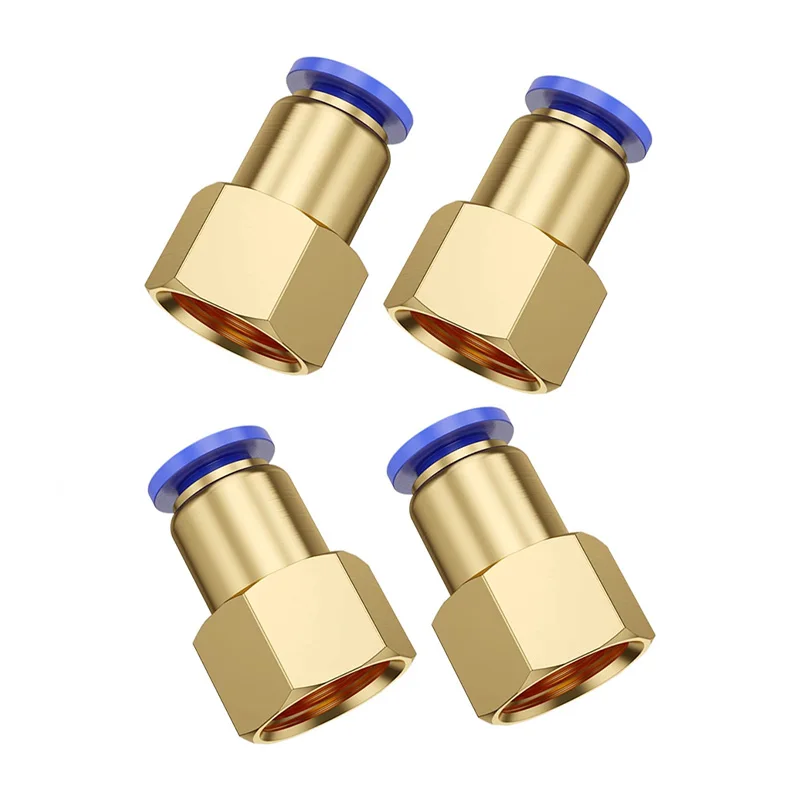 ข้อต่อท่อลมแบบเร็ว PCF เกลียวใน ทองแดง ขนาด 4/6/8 มม. อุปกรณ์เชื่อมต่อท่อปั๊มลมแบบเร็ว 1