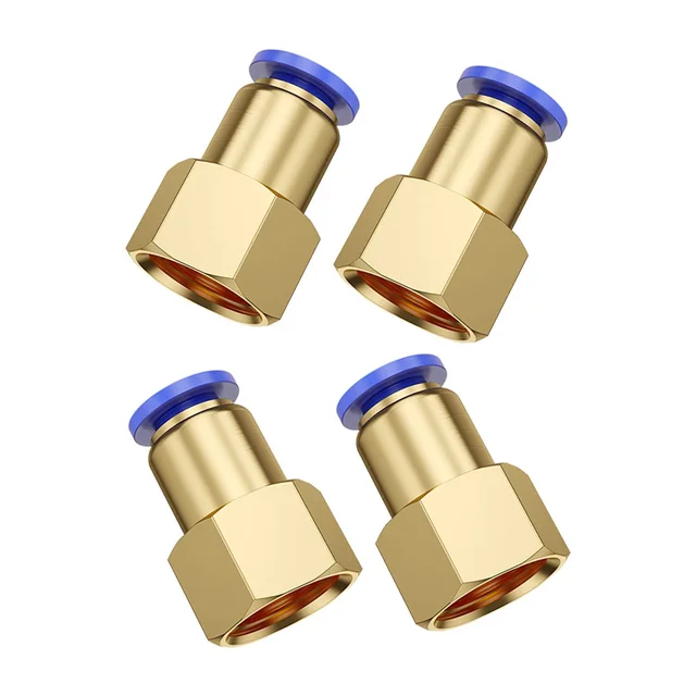 ข้อต่อท่อลมแบบเร็ว PCF เกลียวใน ทองแดง ขนาด 4/6/8 มม. อุปกรณ์เชื่อมต่อท่อปั๊มลมแบบเร็ว 1