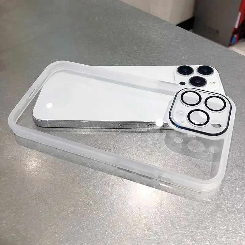 Transparent Silicone Phone Case with Camera Protector Lens Cover