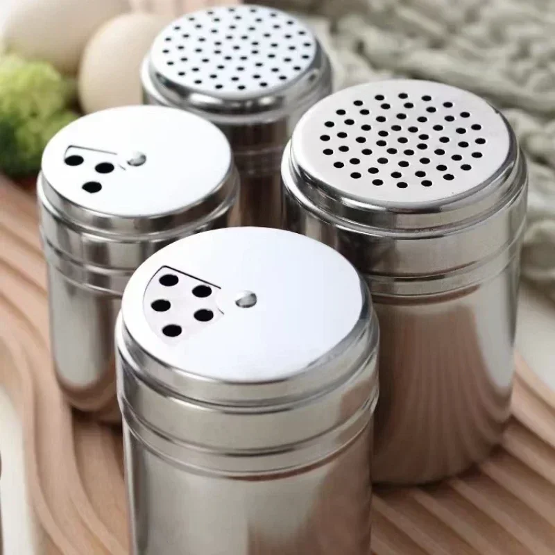 Salt Sugar Bottle Rotating Cover Multi-purpose Stainless Steel Kitchen Gadgets Spice Pepper Shaker Spice Jar Seasoning Can