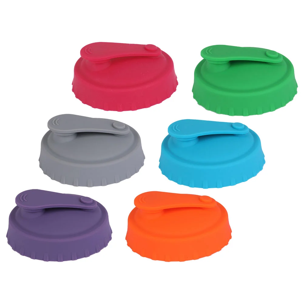 

6pcs Beverage Can Lids Leakproof Can Covers Beer Bottle Lid Silicone Can Lids