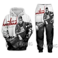 New Fashion Women/Men's 3D Print  Rapper Chris Brown  Hooded Sweatshirts + Pants Trouser Suit Clothes Two-Pieces Sets   T02 2
