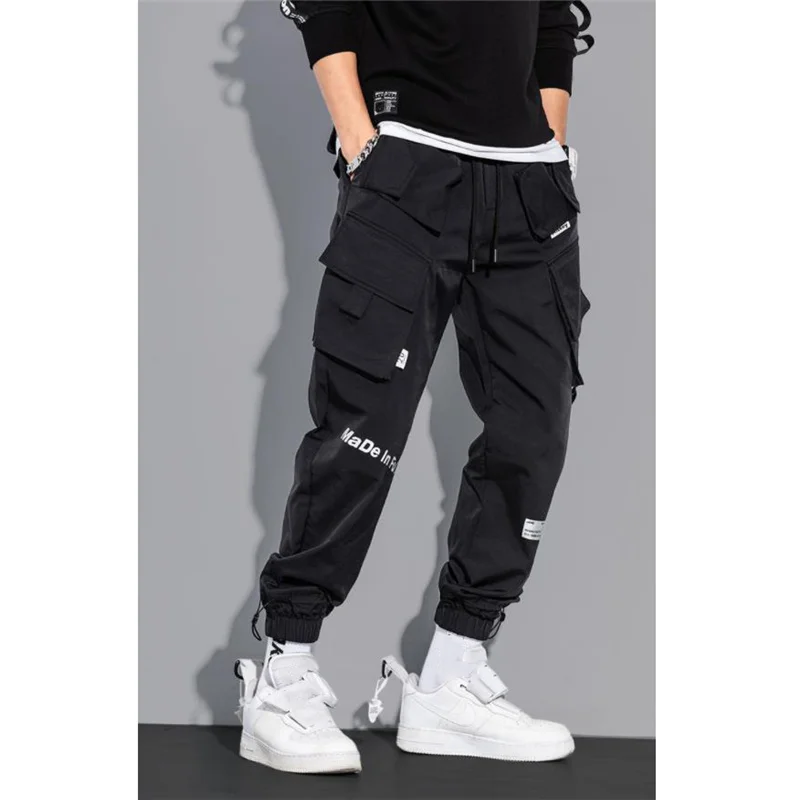 casual khaki pants Men's Cargo Pants Fashion Hip Hop Multi-pocket Trousers Trendy Streetwear Solid Sweatpants Pantalones Casuales Para Hombre plus size khaki pants