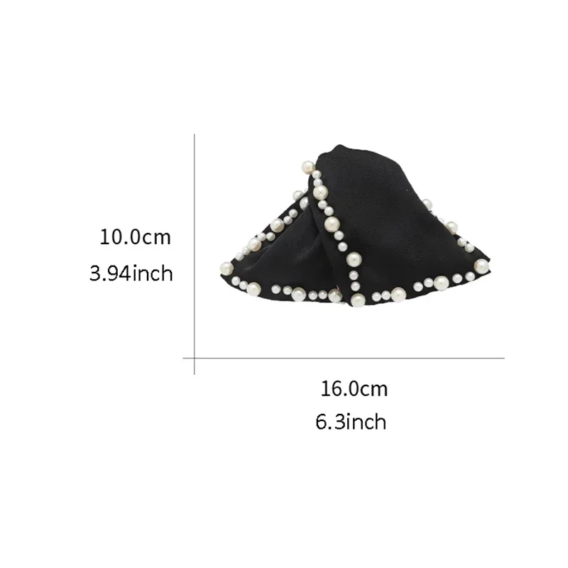 Neue High-end-Satin Perle Haar Clip Dreieck Haar Klaue frauen Hinterkopf Haar Grip Große Größe Koreanischen stil Haar Zubehör – Detail 4