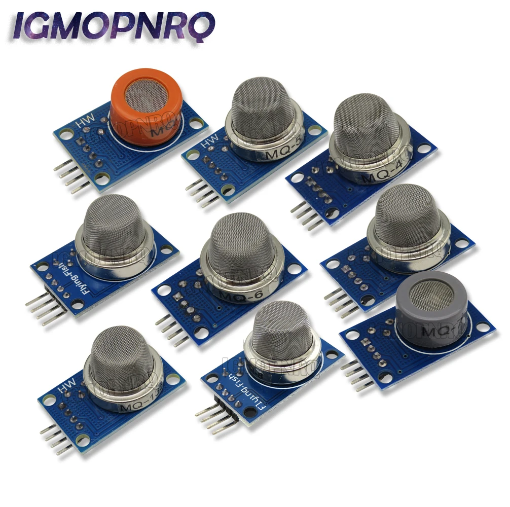 Starter Kit Fai Da Te Mq-2 Mq-3 Mq-4 Mq-5 Mq-6 Mq-7 Mq-8 Mq-9 Mq-135 Di Rilevamento Di Fumo Metano Liquefatto Modulo Sensore Di Gas Per Arduino