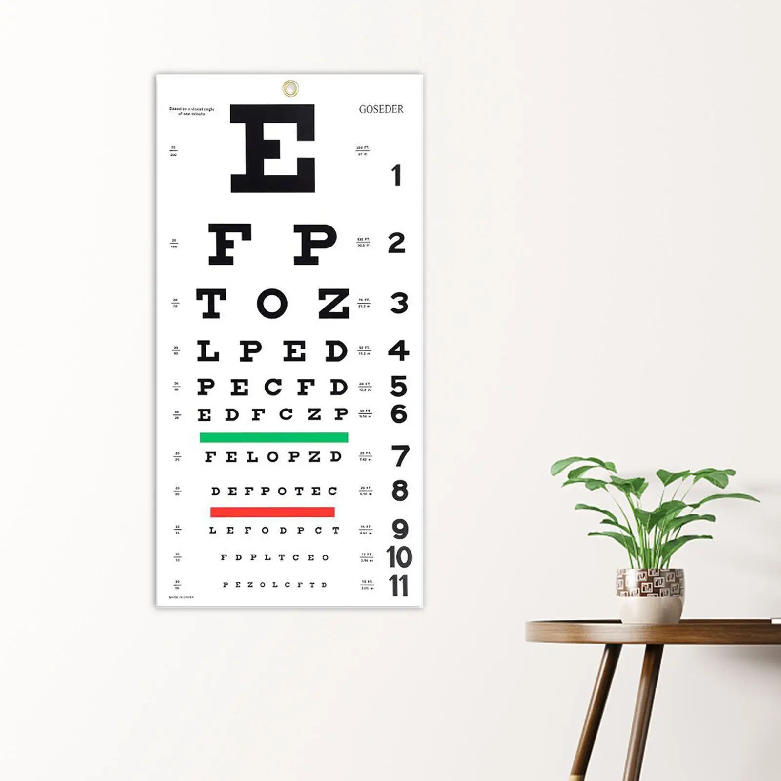 Eye Chart No Fading 22.05inchx10.63inch for School Home Physical Examination Center Visual Acuity Measuring Educational Eye Chart Wall Decor