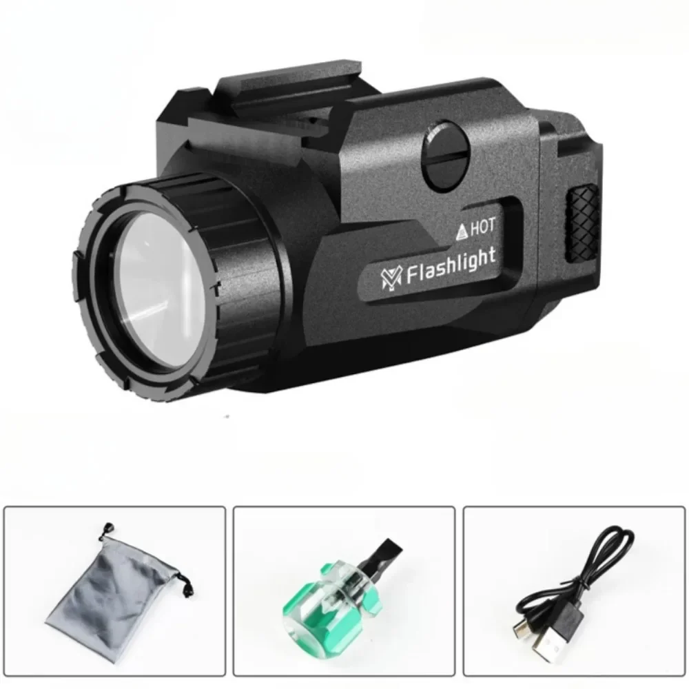 Lampe Tactique Strobo / Zoom Pour Rail Picatiny Avec Pile Rechargeable Item 12929141
