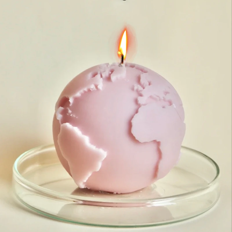 Earth Moon Shape Candle Silicone Mold DIY Aromatherapy Soap Resin Gypsum Ice  Cube Chocolate Molds Candle Making Tool Home Decor