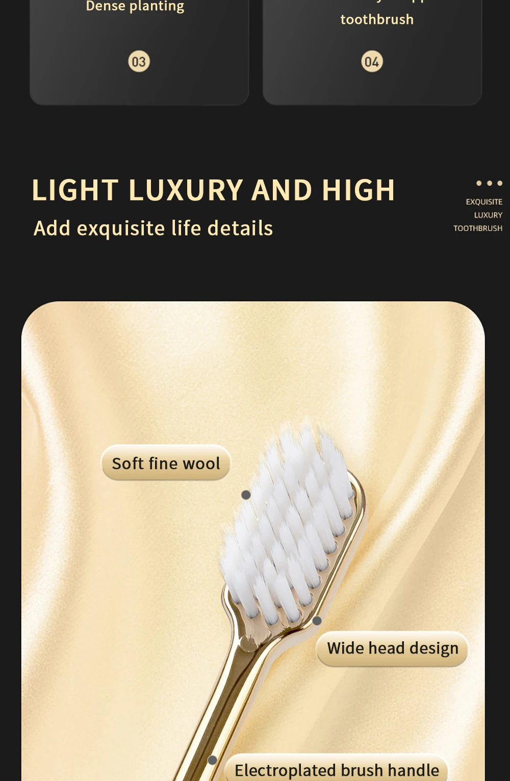 Kingubznis Gold Zahnbürste Luxus Gold Silber Zahnbürste für Männer Frauen Erwachsene Zahnbürsten Brandneue Galvanisierte Dentalbürsten – Detail 13