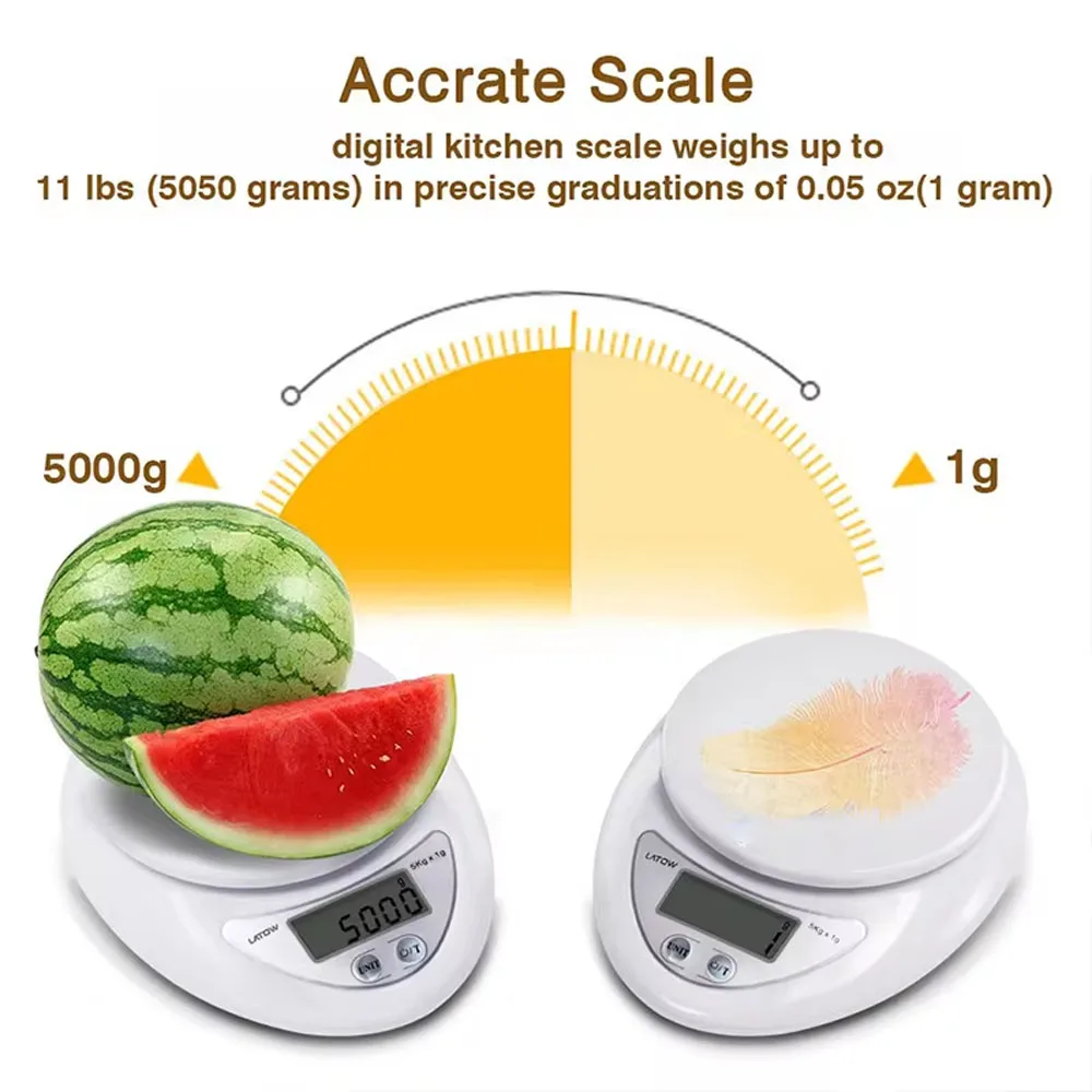 5kg/1g Portable Digital Scale LED Electronic Scales Food Balance Measuring Weight Electronic Scales Kitchen Accessories Tool