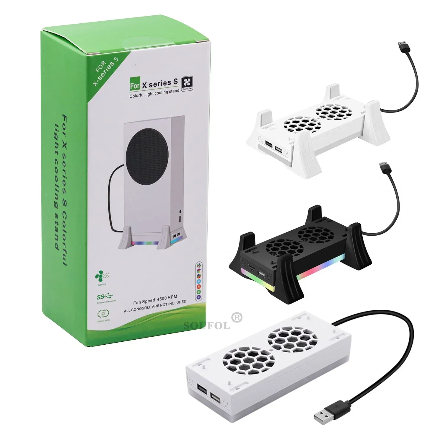 XBOX 시리즈 S용 냉각 팬 외부 측면 장착 쿨러 저소음 고풍량 게임 콘솔 라..