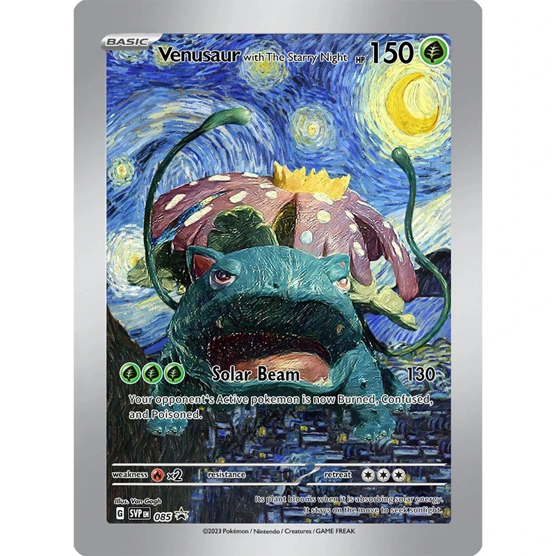 18pcs/Set Pokemon Van Gogh Museum Pikachu Collection Cards DIY Pokemon Classic Single Card Game Anime Self Made Cards Gift Toys 5
