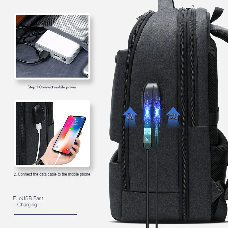 High-end Men's Sports Bag Bag Multi-functional Backpack Trendy Men's Travel Waterproof Casual Backpack Computer Bag