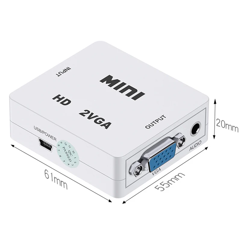 Mini HDMI-Compatible To VGA Adapter For PS3 XBOX TV Box PC Laptop HDTV Projector DVD 1080P Full HD VGA Video Converter Box hdmi to vga adapter