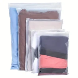 Set of 10 Frosted Waterproof Zipper Bags - Self - Sealing Travel and Storage Solution - 25X30CM