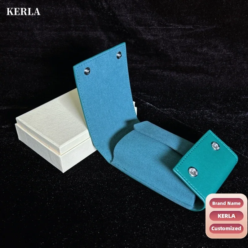 KERLA High Quality Green Wooden Watch Box Elegant Leather Case with Storage Microfiber Pillow with Case Package Bag