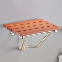 Folding Bath Shower Seat  Wall Mounted Relaxation Shower Chair Solid Wood  Shower Folding Seat 1