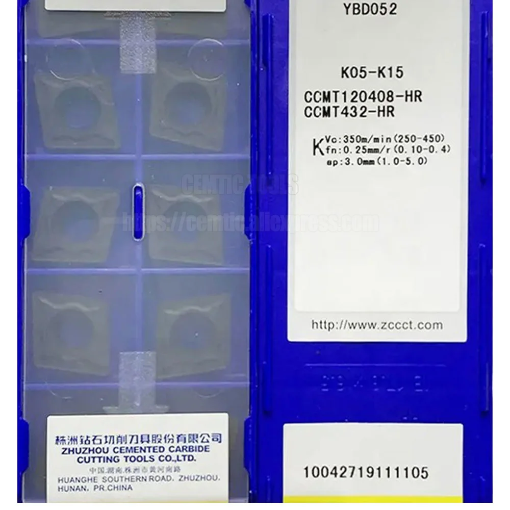 

CCMT120408-HR ZCC CNC Turning Inserts CCMT432-HR CCMT1204 CCMT 120408