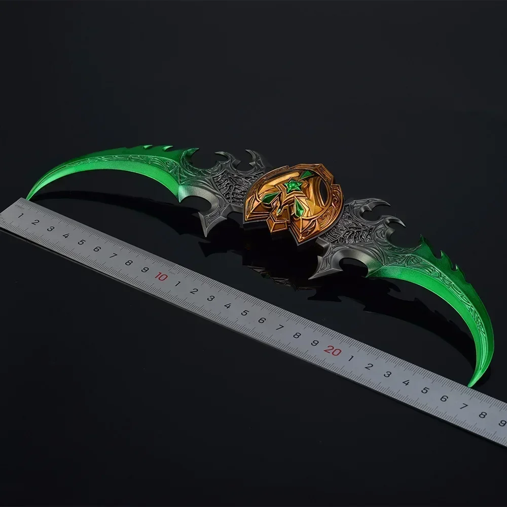 29cm World of Warcraft Weapon Warglaive of Azzinoth Illidan Azeroth 29cm Metal Anime Game Uncut Weapon Model Crafts Gift Toy 6