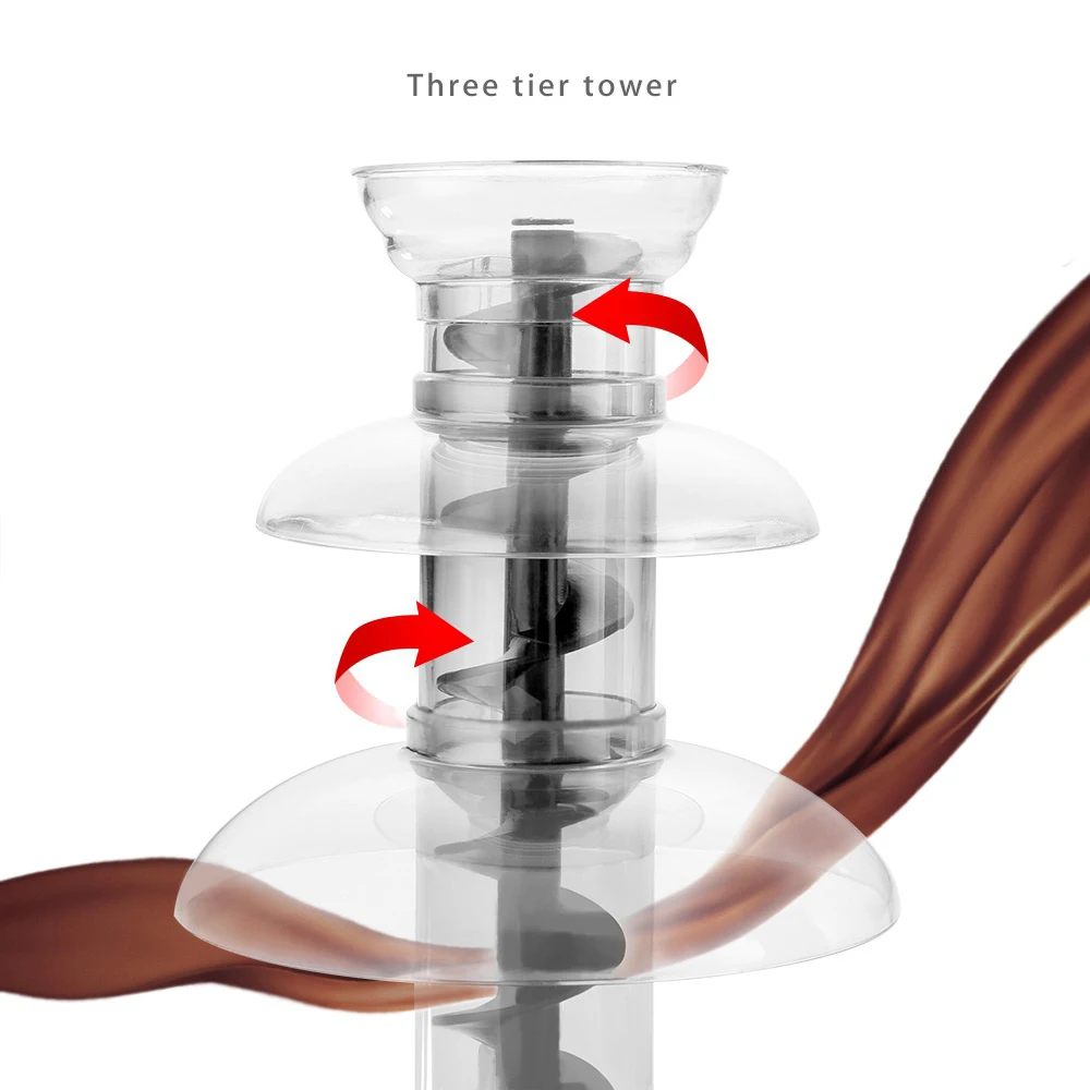 Small Chocolate Fountain Machine Three Layers Electric Chocolate Melting Machine 220V Cheese Fondue