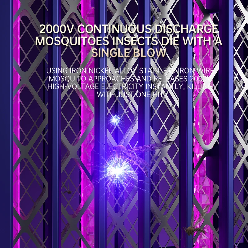 Electric Mosquito Killer Indoor Outdoor 3000V High Power Fly Bug Zapper Repellent Wall Mounted Mosquitos Killing Lamp USB plug