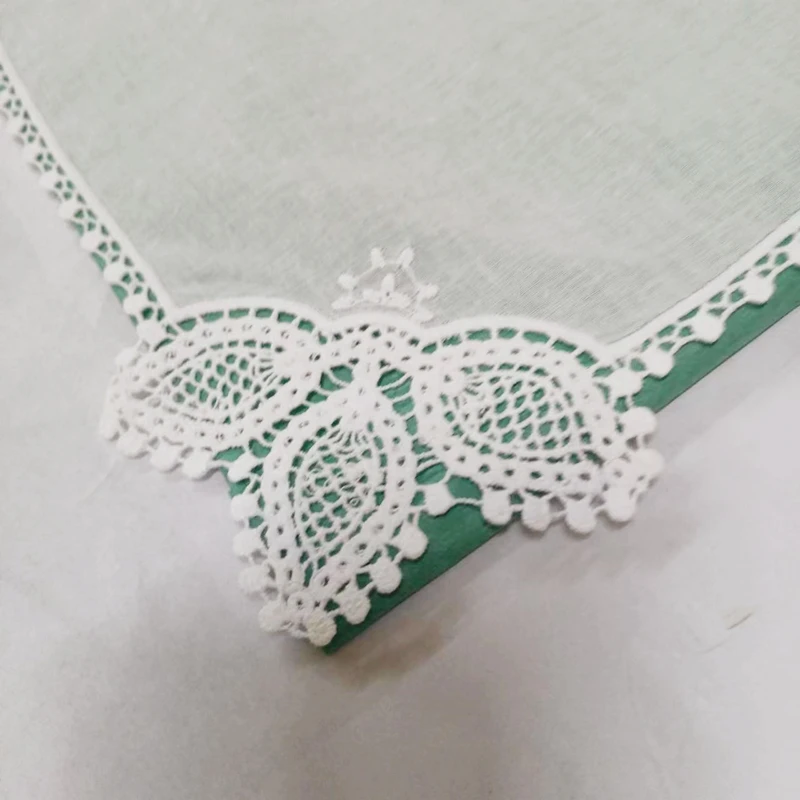 Set of 12 Fashion Ladies Handkerchiefs White Cotton Lace Weddding Bridal Handkerchief For Mother of Bride weddings Gifts 12 x