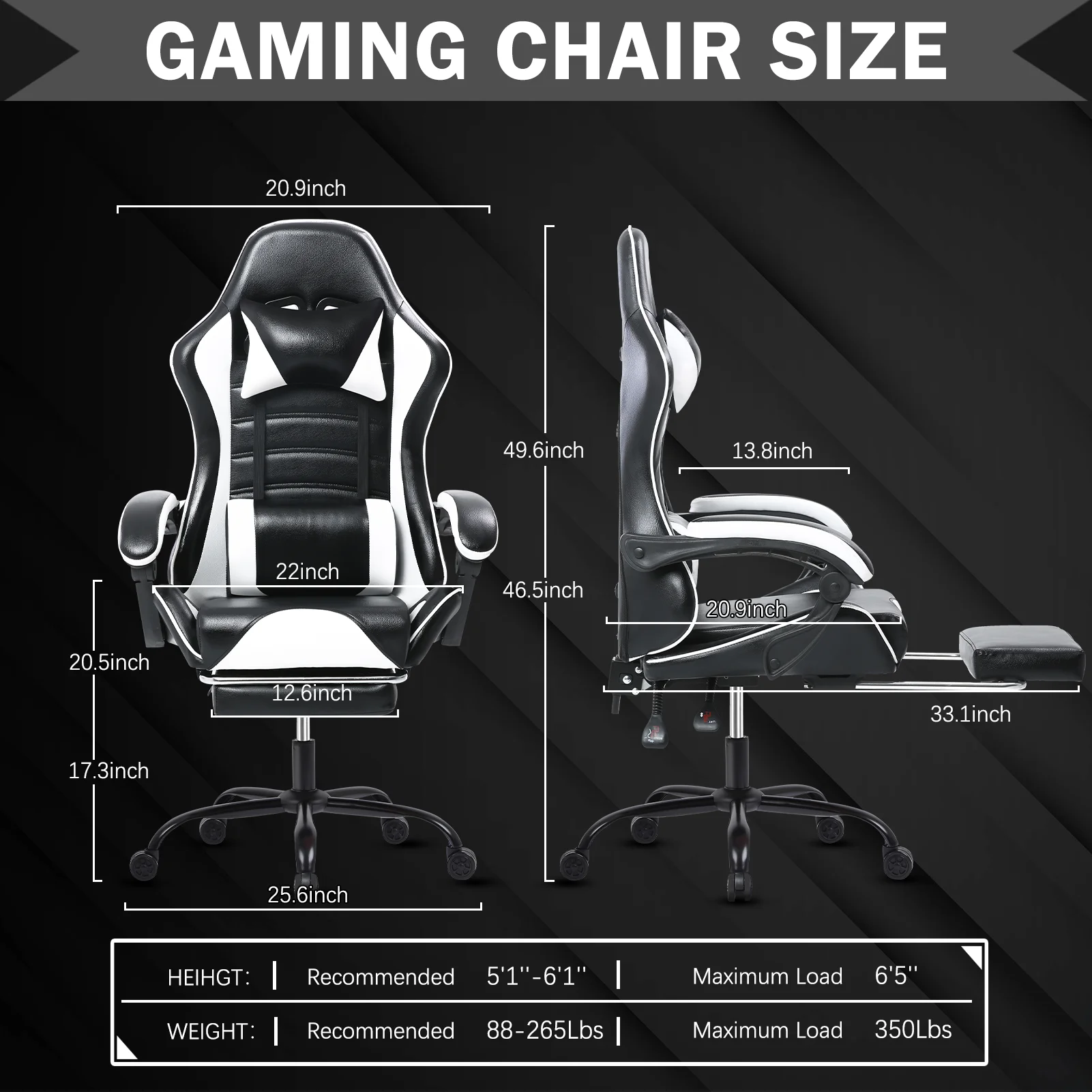 Gaming Chair, Ergonomic Video Game Chair for Adults, Computer Chair with Wheels 3