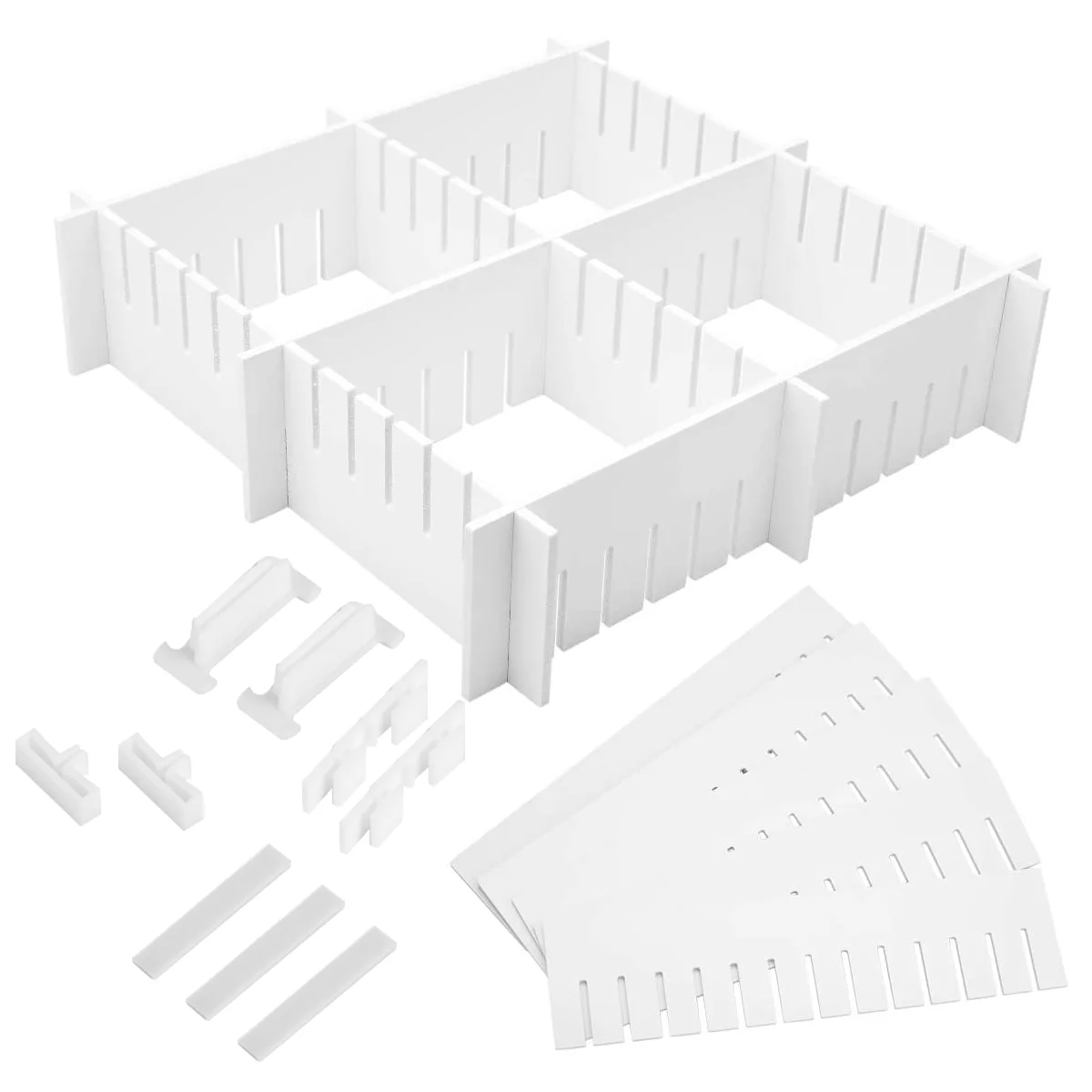 

34 Pcs Drawer Plastic Divider Partition PP Multipurpose Separator Desk Home Adjustable