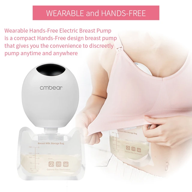 Wearable Breast Pump Electric,Hands Free 2 Modes 9 Levels Worn in