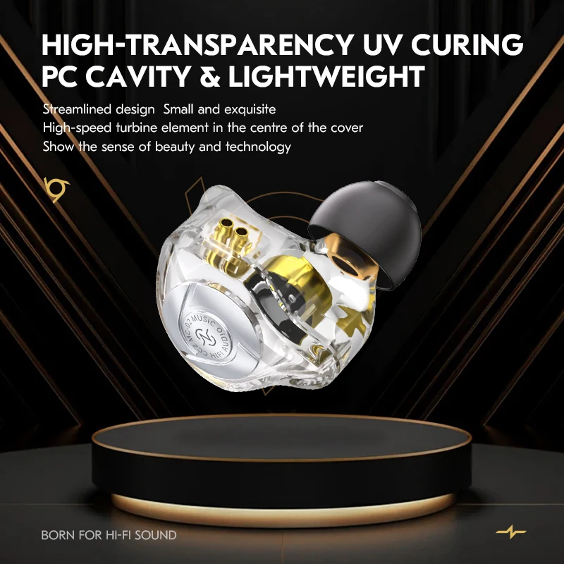 CCZ MC02 HiFi In-Ear Headphones Dual-Magnet Dynamic Driver 10mm Large DD 5N OFC Cable Music Wired Headset for Sound Enthusiasts