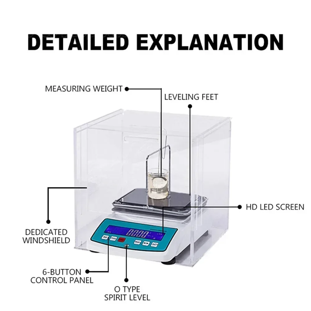 0.001 Accuracy Gold Purity Density Meter Detect Volume Purity Platinum Gold K Alloy Precious Metals Test Densitmeter