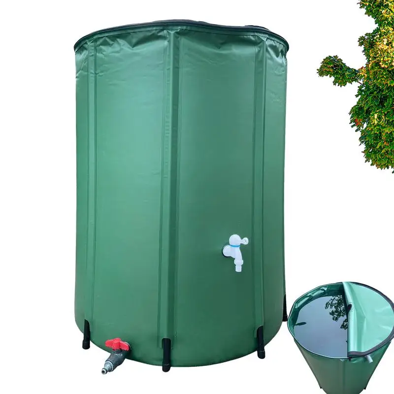 

Outdoor Rainwater Collection Barrel PVC Folding Garden Rain Barrel Collect Rainwater Portable Water Storage Tank with Spigot