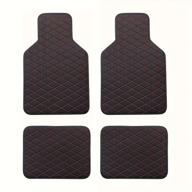 4Pcs PU Leather Car Mats 4