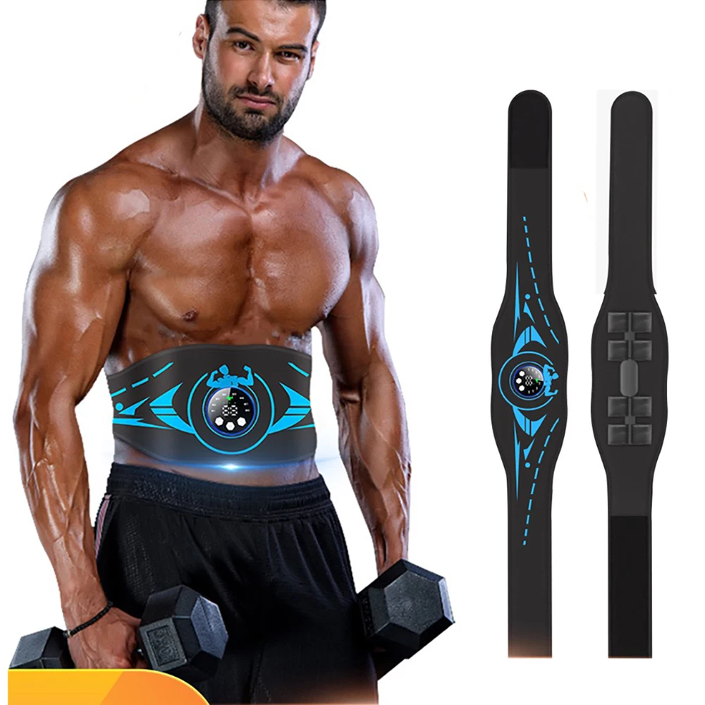 Abdominal Toning Belt Remote Controller Smart EMS Muscle Stimulator ABS Waist Trainer Body Massager Fitness Slimming Shaping